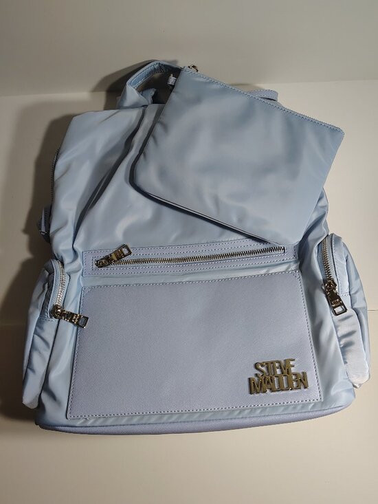 Steve Madden Backpack Diaper Bag Powder Blue Nylon Bhayve Preppy Travel School main image 8